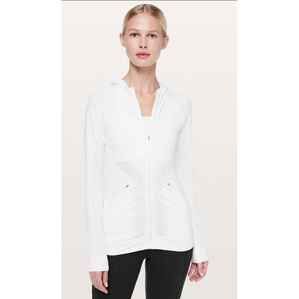 Lululemon 8 Ventilate White Jacket  Athleisure Sportswear Training Gym W4APY
